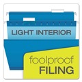 File Folders | Pendaflex 04152 1/5 BLU 1/5-Cut Tabs Colored Reinforced Hanging Letter Folders - Blue (25/Box) image number 4