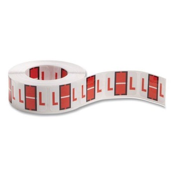 Smead 67082 1 in. x 1.25 in. L Color-Coded End Tab Filing Labels - White (500/Roll)
