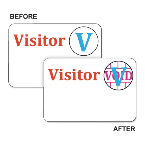 Labels | C-Line 97004 3 in. x 2 in. Time's Up! Self-Expiring One-Day Visitor Badges - White (100/Box) image number 0