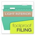 File Folders | Pendaflex 81616 1/5-Cut Tabs Letter Size Colored Hanging Folders - Aqua (25/Box) image number 6