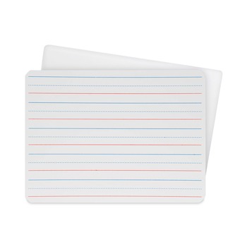 Flipside 10134 12 in. x 9 in. 2-Sided Red/Blue Ruled Dry Erase Board - White Surface (12/Pack)