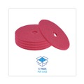  | Boardwalk BWK4020RED 20 in. Diameter Buffing Floor Pads - Red (5/Carton) image number 3