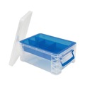Boxes & Bins | Advantus 37371 Super Stacker Divided Storage Box with 6 Sections - Clear/Blue image number 3