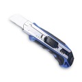 Box Cutters & Utility Knives | Cosco 091514 5.5 in. Plastic/Rubber Handle Retractable 4 in. Blade Four 8-Point Blades Heavy-Duty Snap Blade Utility Knife - Blue image number 1