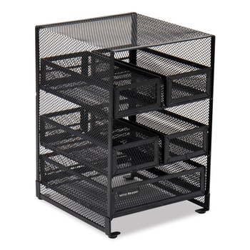 Mind Reader MMTDR5-BLK 6.75 in. x 7 in. x 10 in. 5-Compartment Network Collection Tea Countertop Organizer - Black