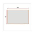 White Boards | Universal UNV43621 72 in. x 48 in. Deluxe Melamine Dry Erase Board - Melamine White Surface, Oak Fiberboard Frame image number 2