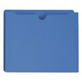 File Folders | Smead 75562 Straight Tab Letter Size Colored File Jackets with Reinforced Double-Ply Tab - Blue (50/Box) image number 2