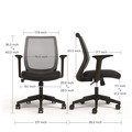 Office Chairs | Alera ALEWX42BME17 17.09 in. to 20.83 in. Seat Height Supports Up to 275 lbs. Wessex Ergonomic Fabric Mesh Swivel Task Chair - Black image number 4