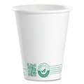 Cups and Lids | SOLO 378PLA-PLANET 8 oz. Compostable Paper Hot Cups - White/Green (50/Pack) image number 2