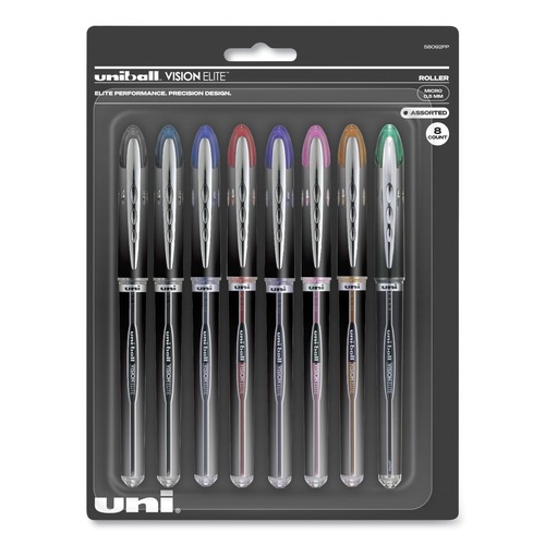 Pens | uni-ball 58092PP VISION ELITE 0.5 mm Stick Hybrid Gel Pen - Assorted Ink and Barrel Colors/Fine (8-Piece/Set) image number 0