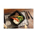 Food Trays, Containers, and Lids | Pactiv Corp. DC858100B000 38 oz 8.5 x 8.5 x 3 EarthChoice Vented Dual Color Microwavable Plastic Hinged Lid Container - Black/Clear (150/Carton) image number 5
