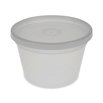 Pactiv Corp. YSD2516 2 in. x 2 in. x 2 in. 16 oz. Newspring DELItainer Microwavable Plastic Container - Clear (240/Carton)