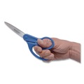 Back to School Sale | Westcott 43218 8 in. Long 3.5 in. Cut Length Preferred Line Stainless Steel Scissors - Offset Blue Handle image number 3