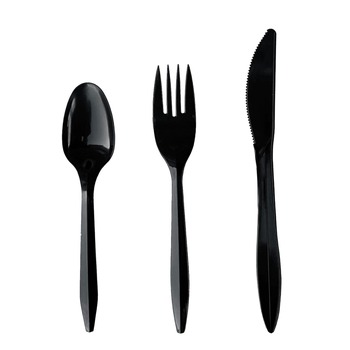 Boardwalk BWK4KITBLPP 4-Piece Mediumweight Cutlery Kit - Black (250/Carton)