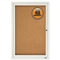  | Quartet 2363 24 in. x 36 in. Enclosed Indoor Cork Bulletin Board with 1 Hinged Door - Tan Surface, Silver Aluminum Frame image number 2