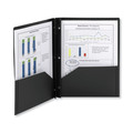 File Folders | Smead 87725 11 in. x 8.5 in. 180-Sheet Capacity Poly 2-Pocket Folder with Fasteners - Black (25/Box) image number 4