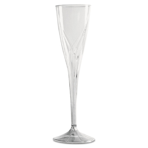  | WNA WNA CWSC5 5 oz. Classicware One-Piece Plastic Champagne Flutes - Clear (10/Pack, 10 Packs/Carton) image number 0