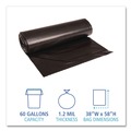  | Boardwalk X7658SKKR01 38 in. x 58 in. 60 gal. 1.2 mil Recycled Low-Density Polyethylene Can Liners - Black (100/Carton) image number 3