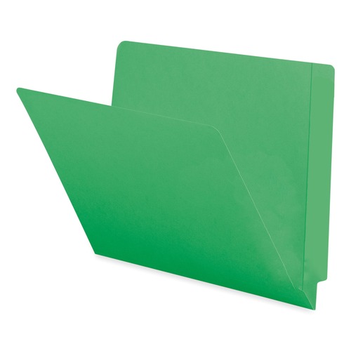 File Folders | Smead 25110 0.75 in. Expansion Shelf-Master Reinforced End Tab Colored Folders - Letter Size/Green (100/Box) image number 0