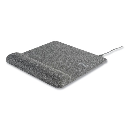 Mouse Pads & Wrist Support | Allsop 32304 11.8 in. x 11.6 in. Powertrack Plush Wireless Charging Mouse Pad with Wrist Rest - Gray image number 0