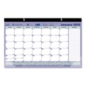 Bulletin Boards | Brownline C181700 17.75 in. x 10.88 in. 12-Month (Jan to Dec) 2025 Monthly Desk Pad Calendar - White/Blue/Green Sheets Black Binding/Clear Corners image number 2