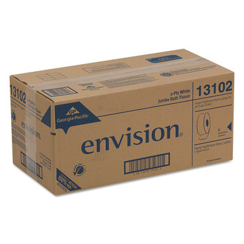 PAPER AND DISPENSERS | Georgia Pacific Professional 13102 2000 ft. 2-Ply Bath Tissue - White, Jumbo (6 Rolls/Carton)
