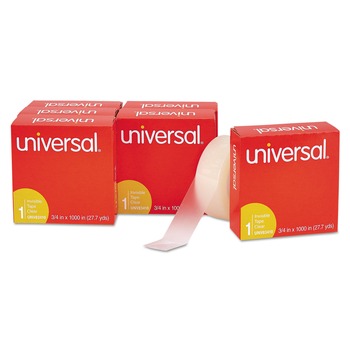 Universal UNV83410 0.75 in. x 83.33 ft. 1 in. Core Invisible Tape - Clear (6/Pack)
