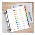 Binders | Cardinal 61018CB 11 x 8.5 OneStep Printable Table of Contents and 1 to 10 Dividers - White/Assorted Tabs (10/Set) image number 3