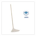 Mops | Boardwalk BWK112R 12 oz. White Rayon Head 48 in. Oak Wood Handle Deck Mops (6/Pack) image number 4