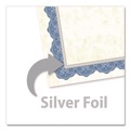 Copy & Printer Paper | Geographics 47849 Award Certificates, 8.5 x 11, Natural with Braided Blue/Silver Border, 15/Pack image number 2