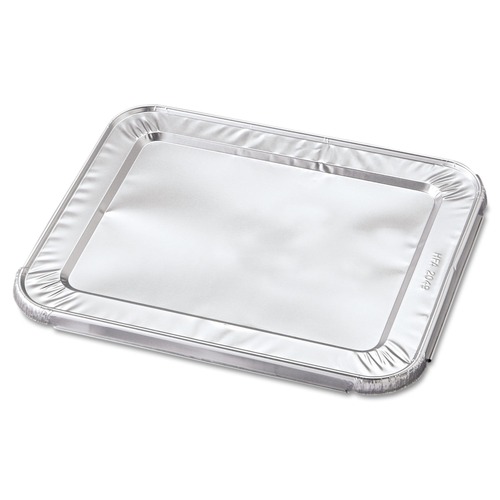  | Handi-Foil 204930 12.27 in. x 10.44 in. 30 Gauge Steam Pan Foil Lids Fits Half-Size Pan (100/Carton) image number 0