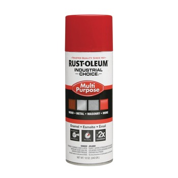 Rust-Oleum 1660830 12 oz. Aerosol Can Industrial Choice 1600 System Multi-Purpose Enamel Spray Paint - Flat Safety Red (6/Carton)