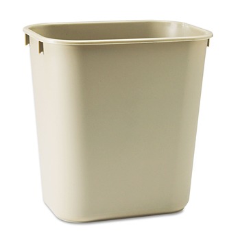 Rubbermaid Commercial FG295500BEIG 3.5-Gallon Rectangular Deskside Wastebasket - Beige