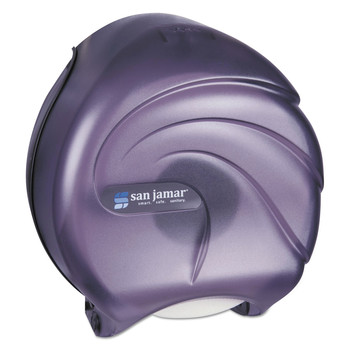 San Jamar R2090TBK 10.25 x 5.63 x 12 Single 9 in. Jumbo Oceans Tissue Dispenser - Transparent Black Pearl
