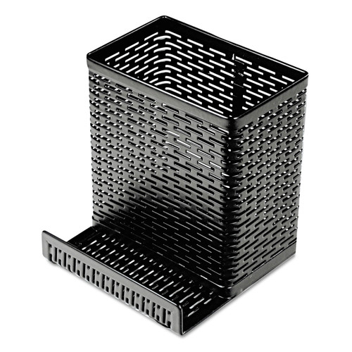 Desktop Organizers | Artistic ART20014 Urban Collection 3.5 in. x 3.5 in. Perforated Steel Punched Metal Pencil Cup/Cell Phone Stand - Black image number 0