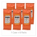 Paper Towels and Napkins | GOJO Industries 6285-06 7.75 in. x 11 in. 2-Ply FAST TOWELS Hand Cleaning Towels - Fresh Citrus, Blue (6 Packs/Carton) image number 1