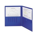 File Folders | Smead 87701 11 in. x 8.5 in. Poly 2-Pocket Folder with Security Pocket - Blue (5/Pack) image number 2