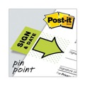 Just Launched | Post-it Flags 680-SD2 1 in. "Sign and Date" Arrow Message Page Flags - Green (50-Flags/Dispenser, 2-Dispensers/Pack) image number 2