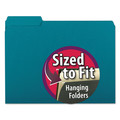 File Folders | Smead 10291 1/3-Cut Tabs Assorted Letter Size 0.75 in. Expansion Interior File Folders - Teal (100/Box) image number 2