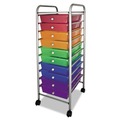 Desktop Organizers | Advantus 34004 1 Shelf 10 Drawer 13 in. x 15.38 in. x 37.75 in. Metal Portable Drawer Organizer - Matte Gray/Assorted image number 0